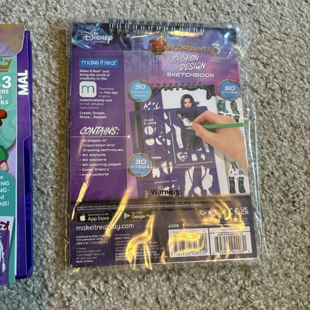 Disney Descendants & Descendants 3 Fashion Design Sketchbook Bundle Set NEW